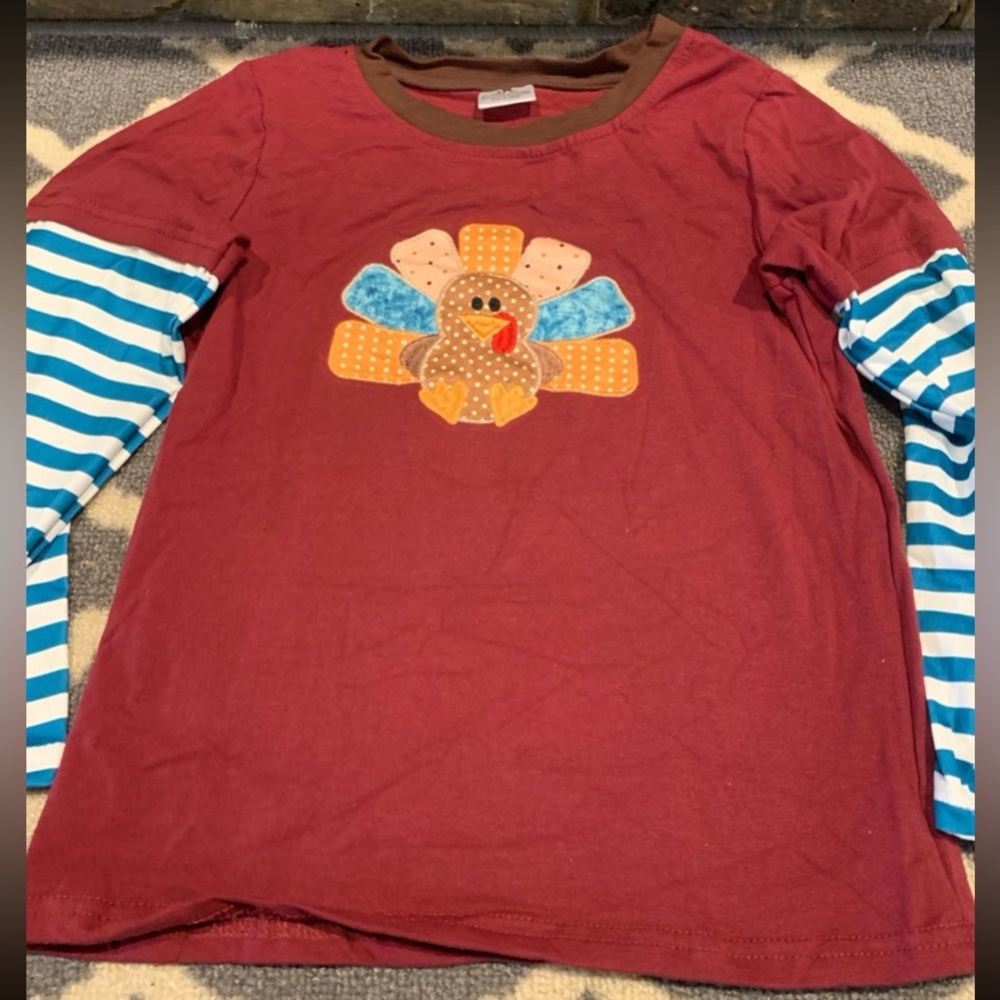 Boys size 6 boutique Turkey Thanksgiving shirt